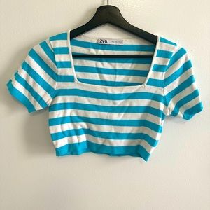 ZARA striped cropped top